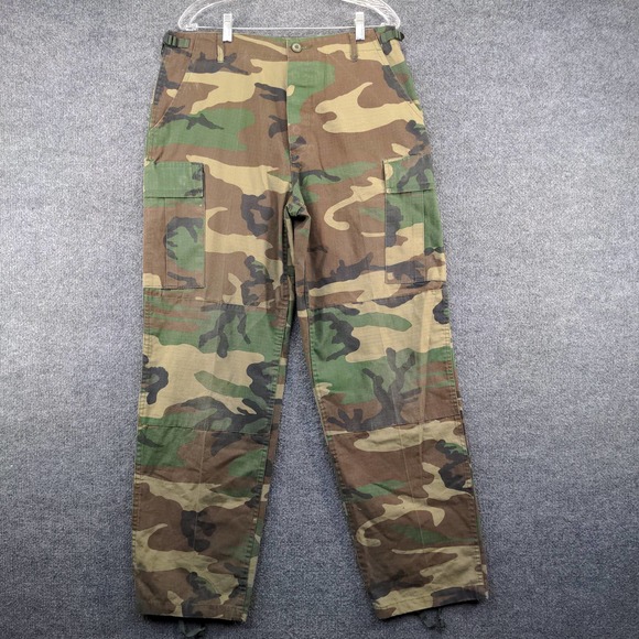 Vanguard Mens Camo Cargo Pants Camo Green Brown Size M Pockets - Picture 2 of 11